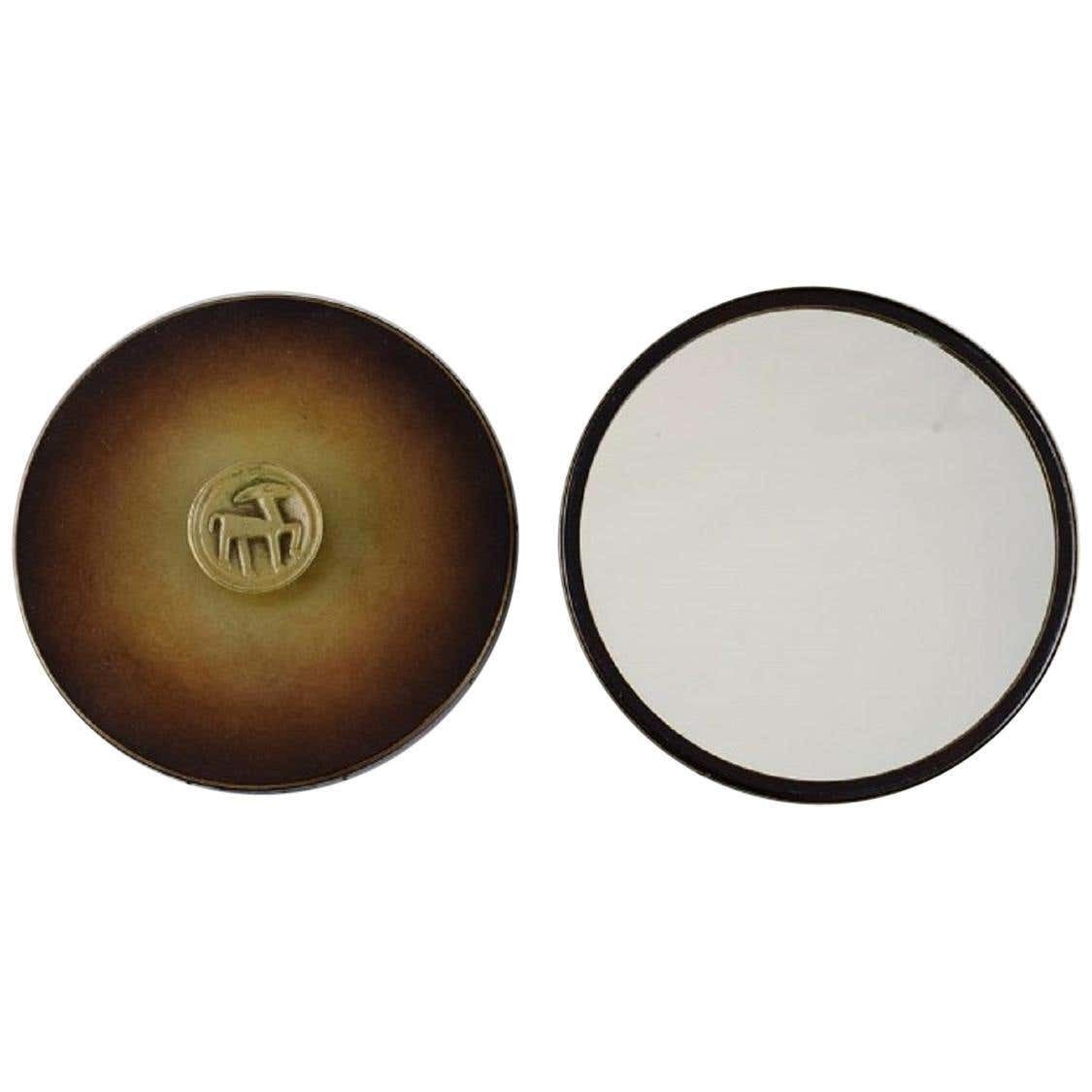 Hans Bergström For Ystad Brons, A Pair Of Art Deco Hand Mirrors In Bronze, 1940s photo furniture