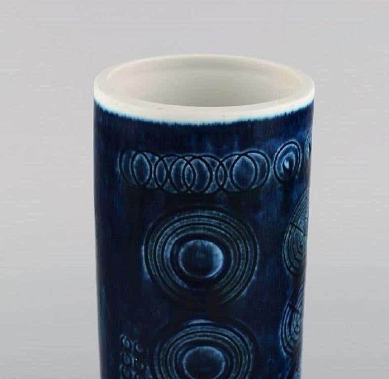 Olle Alberius For Rörstrand, Sarek Vase In Hand Painted Glazed Ceramics photo for sale