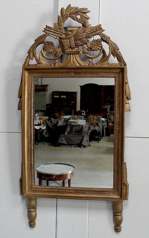 Mirror In Golden Wood, Louis XVI Style, Early 19th Century