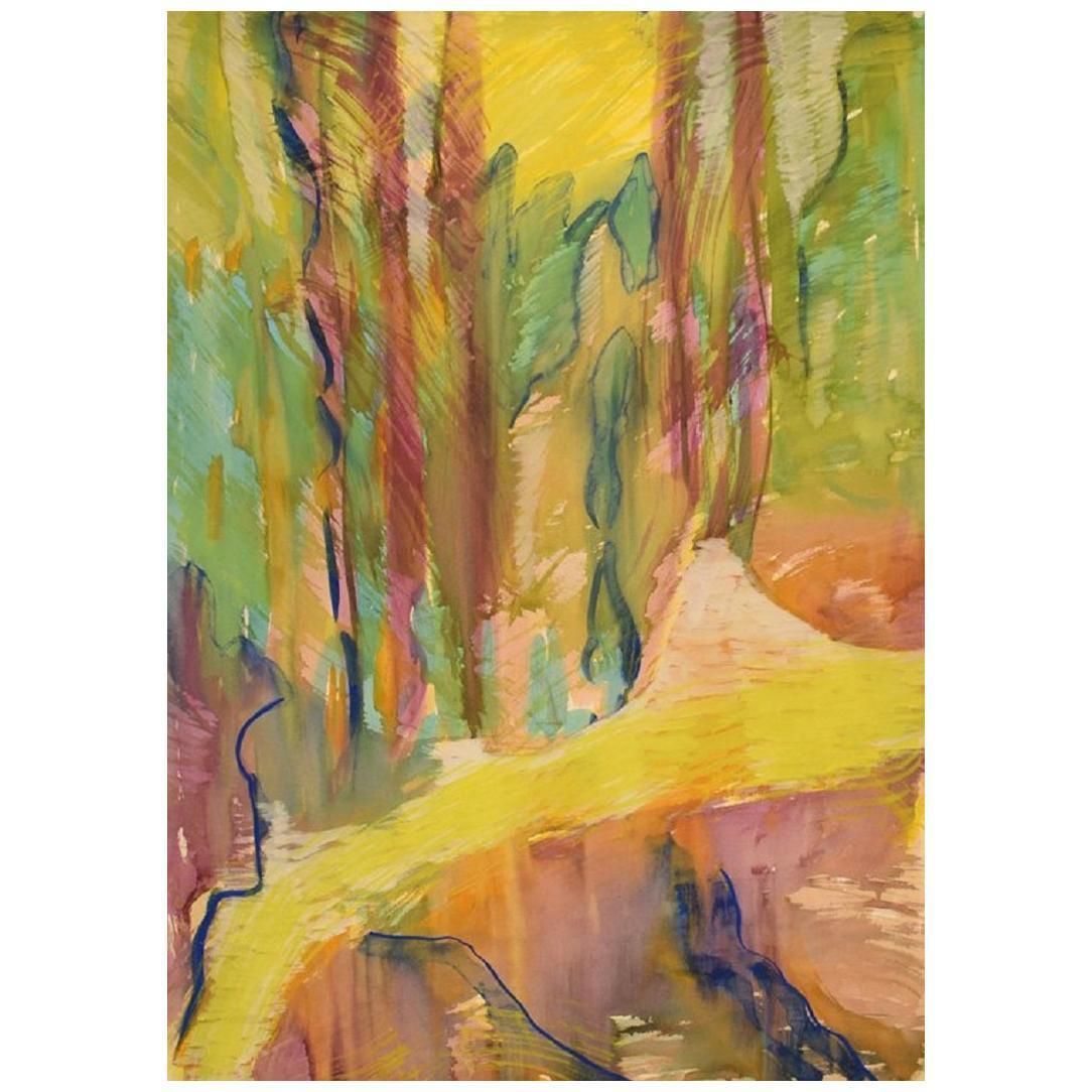 Ivy Lysdal, Gouache On Cardboard, Abstract Modernist Painting