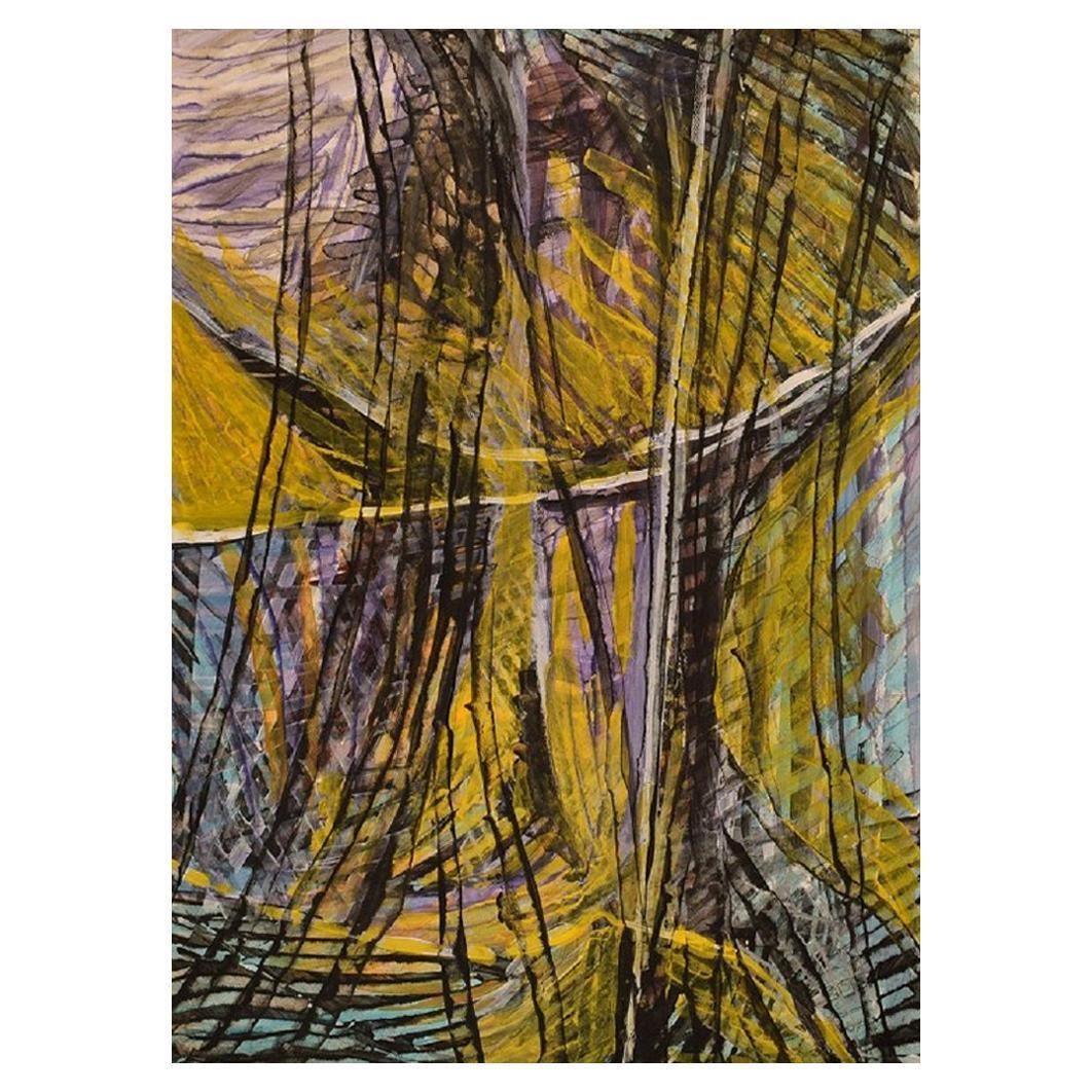 Ivy Lysdal, Gouache On Cardboard, Abstract Modernist Painting