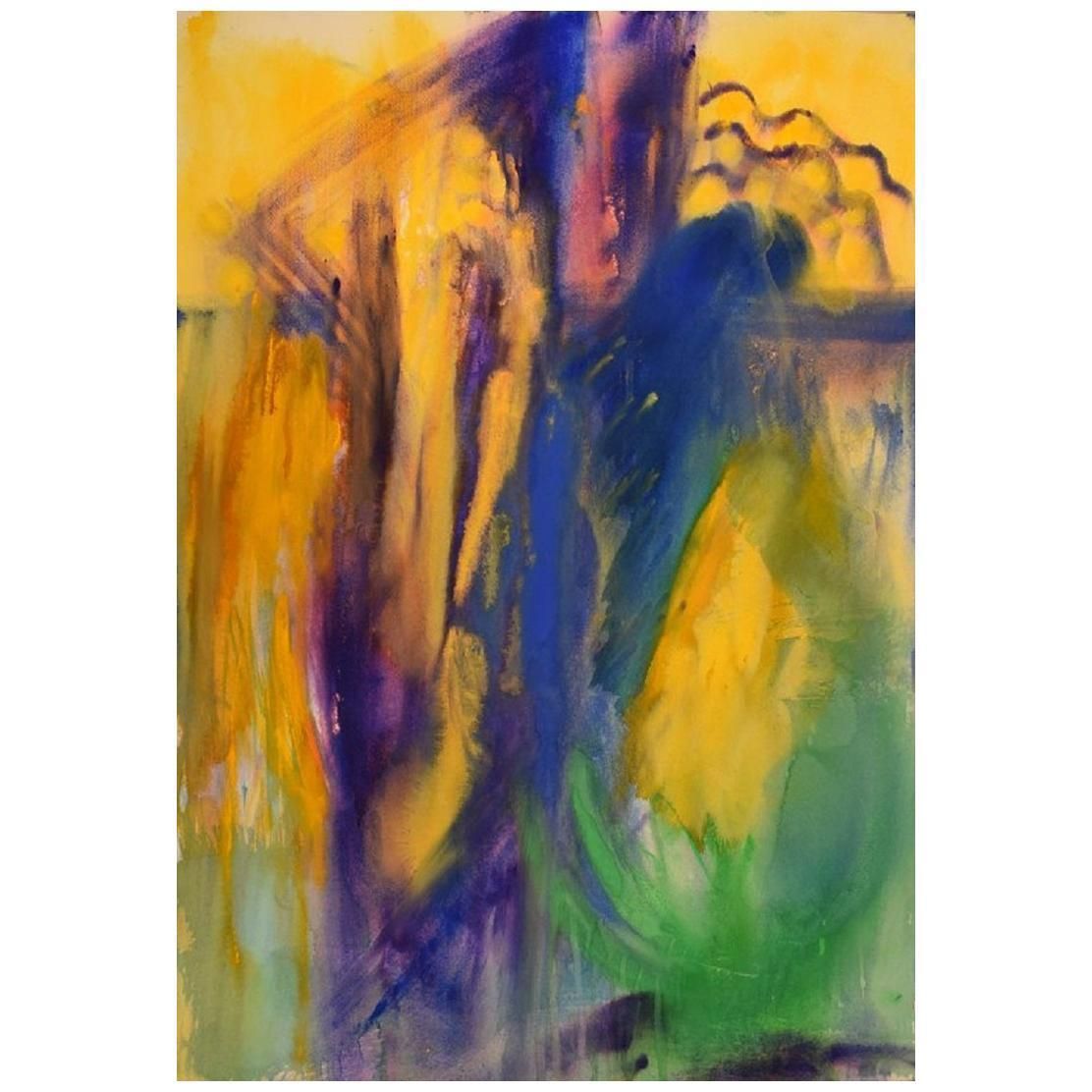 Ivy Lysdal, Gouache On Cardboard, Abstract Modernist Painting
