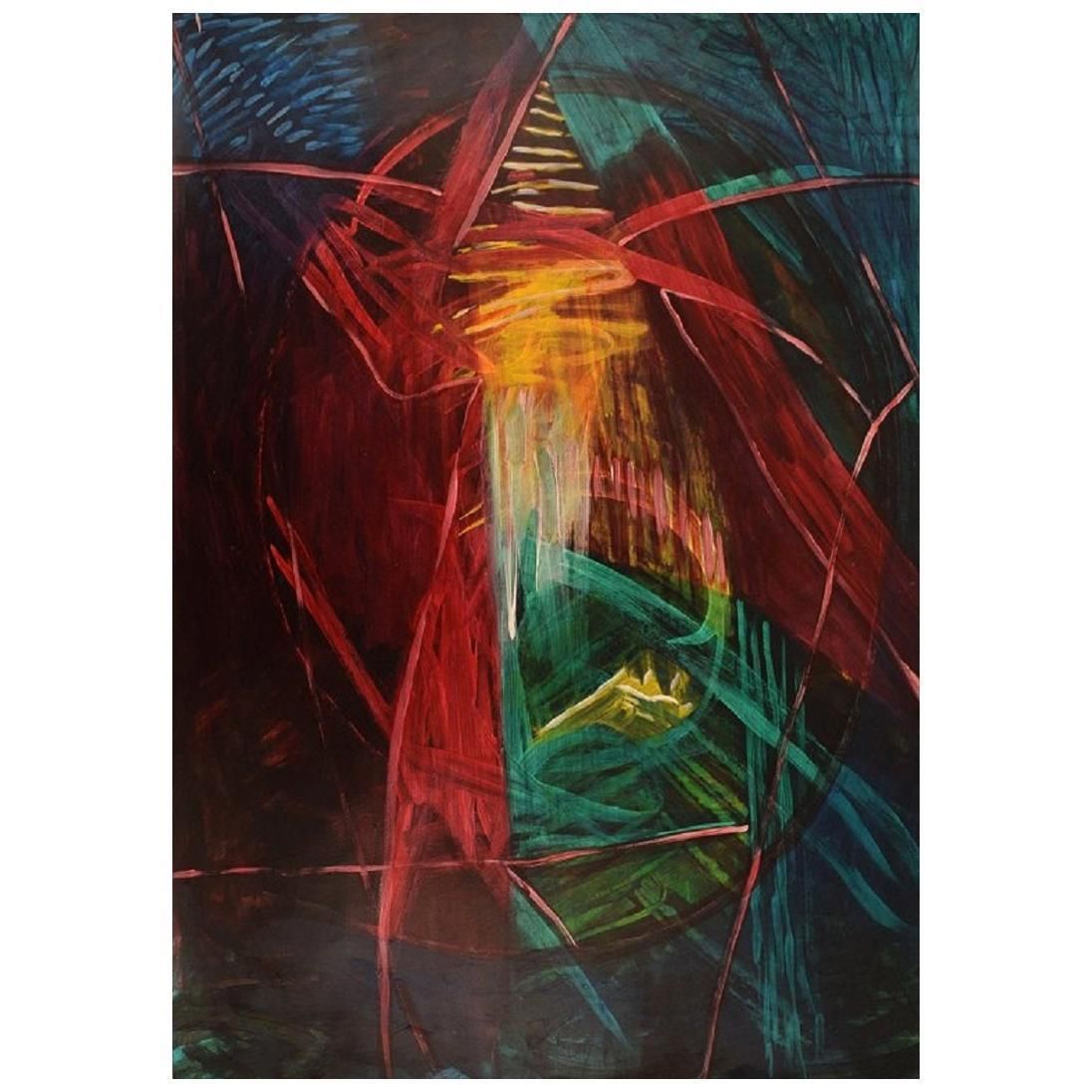 Ivy Lysdal, Gouache On Cardboard, Abstract Modernist Painting