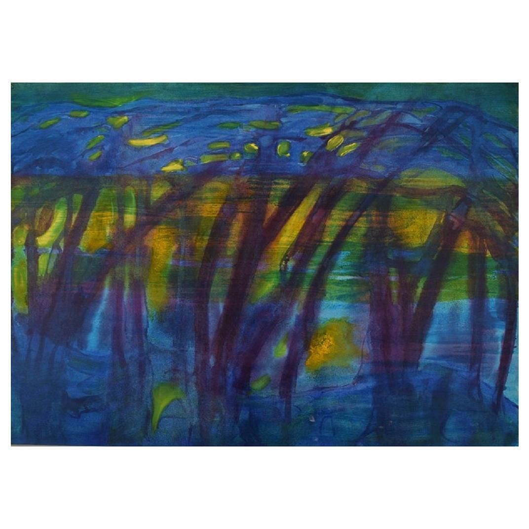 Ivy Lysdal, Gouache On Cardboard, Abstract Modernist Painting