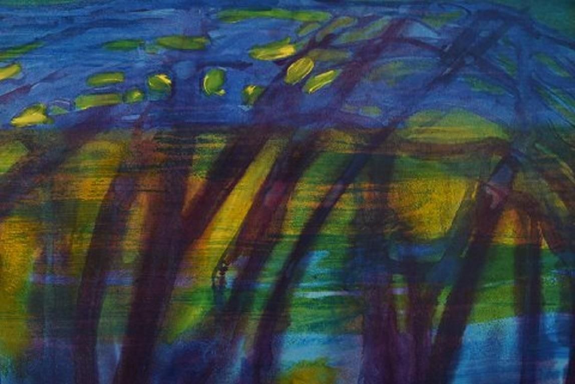 Ivy Lysdal, Gouache On Cardboard, Abstract Modernist Painting photo furniture