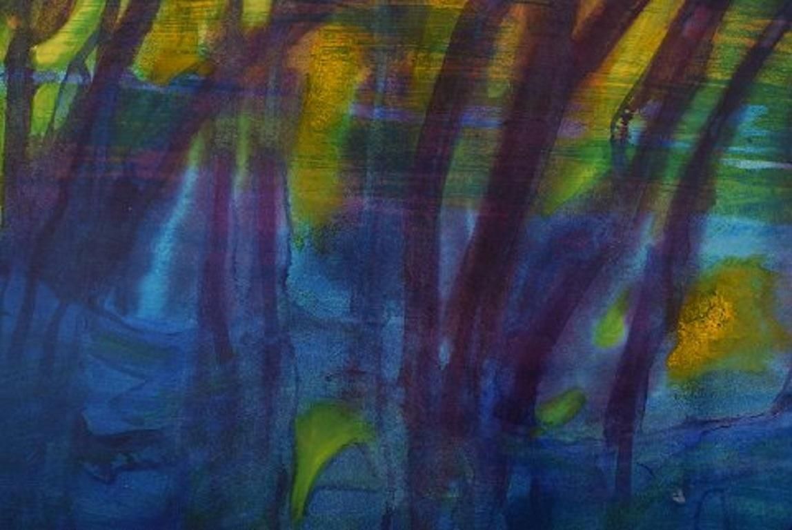 Ivy Lysdal, Gouache On Cardboard, Abstract Modernist Painting photo for sale