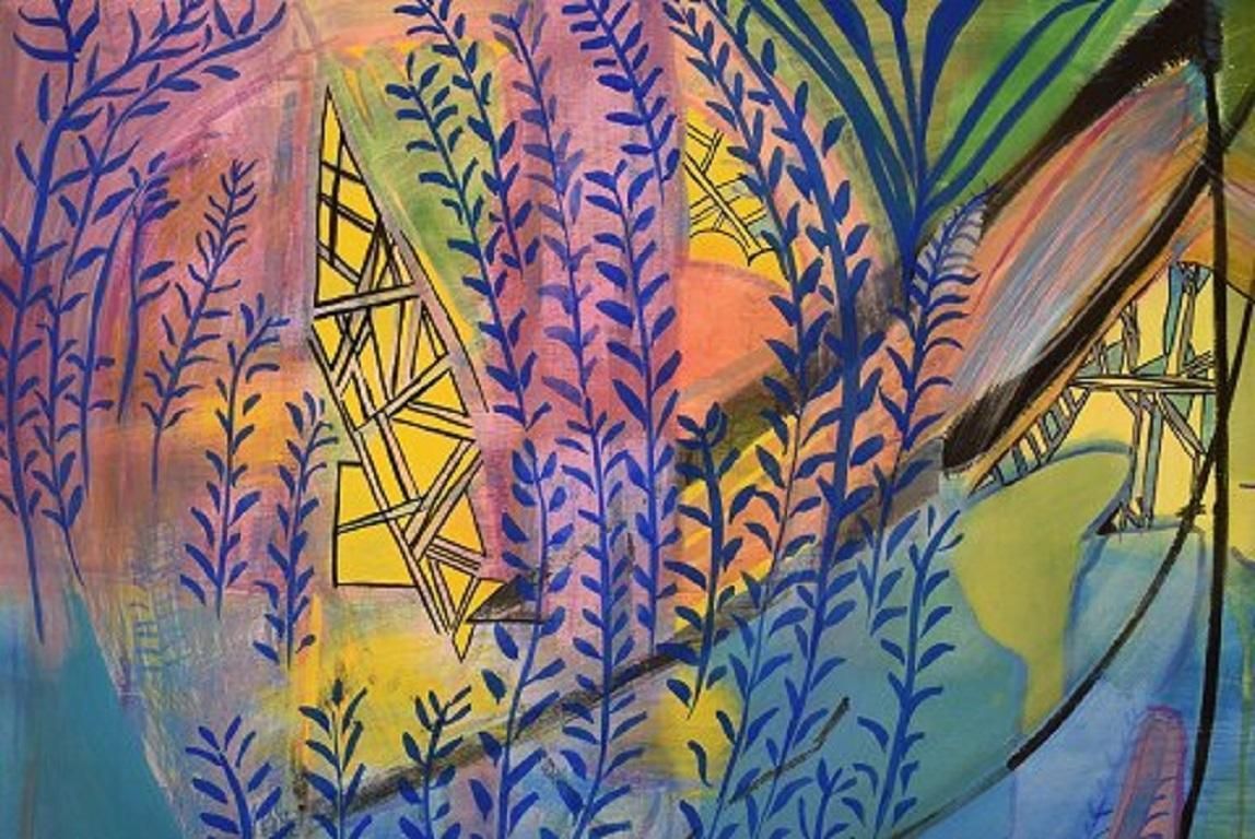 Ivy Lysdal, Gouache On Cardboard, Abstract Modernist Painting photo furniture