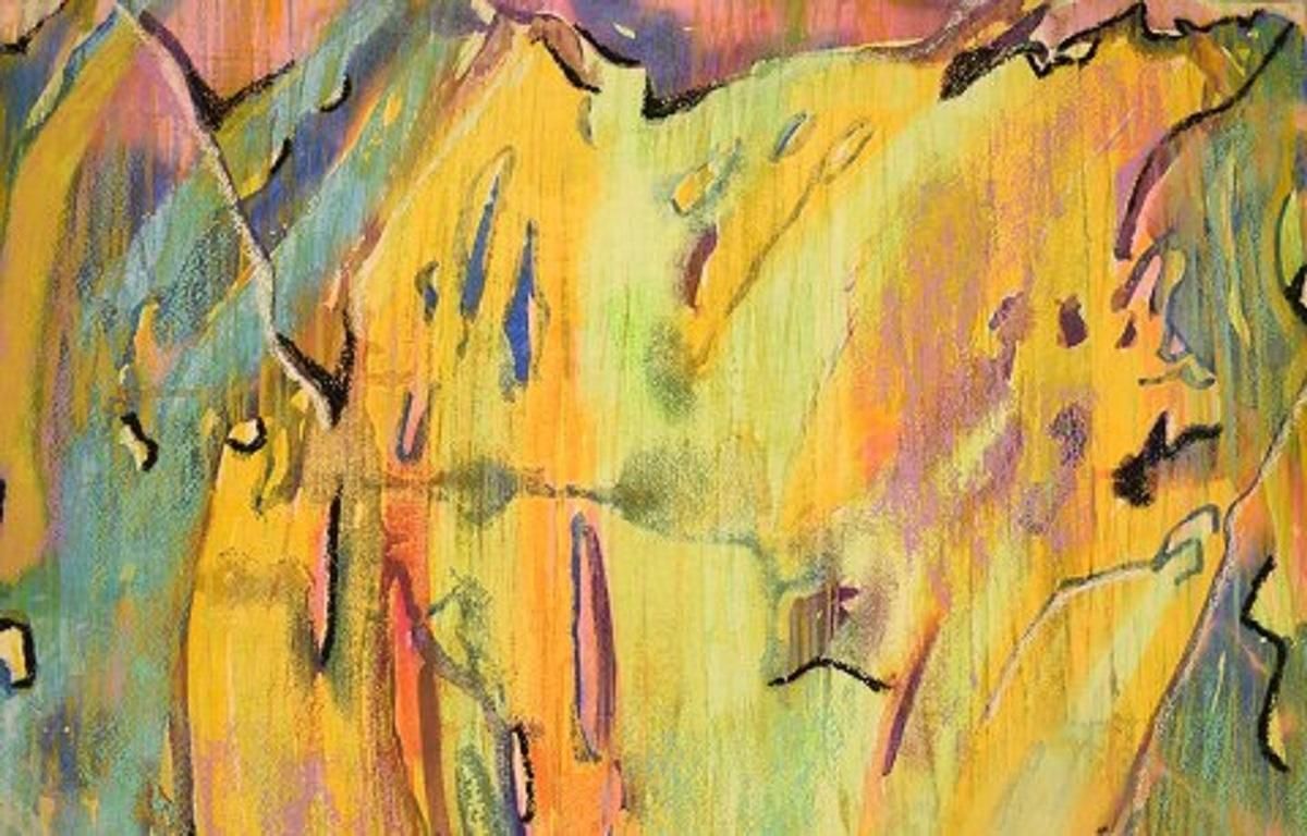 Ivy Lysdal, Gouache On Cardboard, Abstract Modernist Painting photo for sale