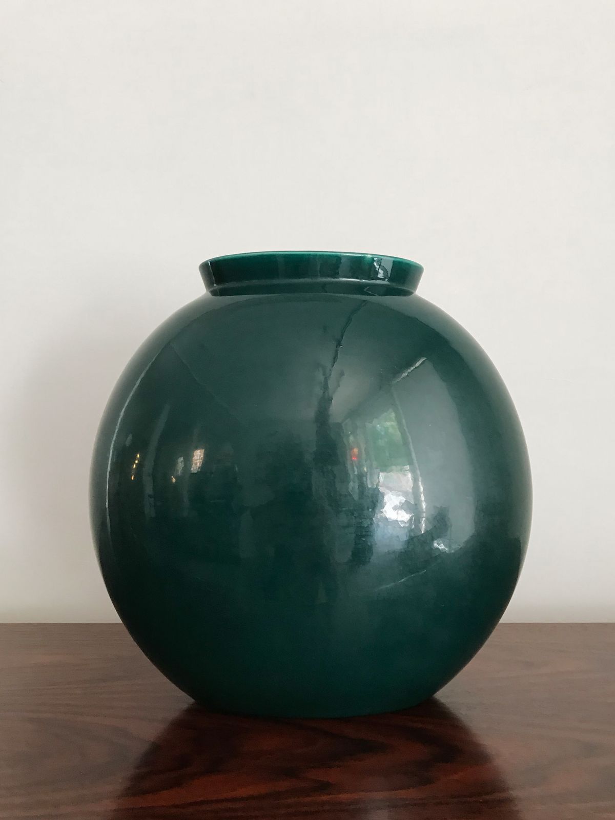 Guido Andloviz Italian Big Green Ceramic Vase, 19450s