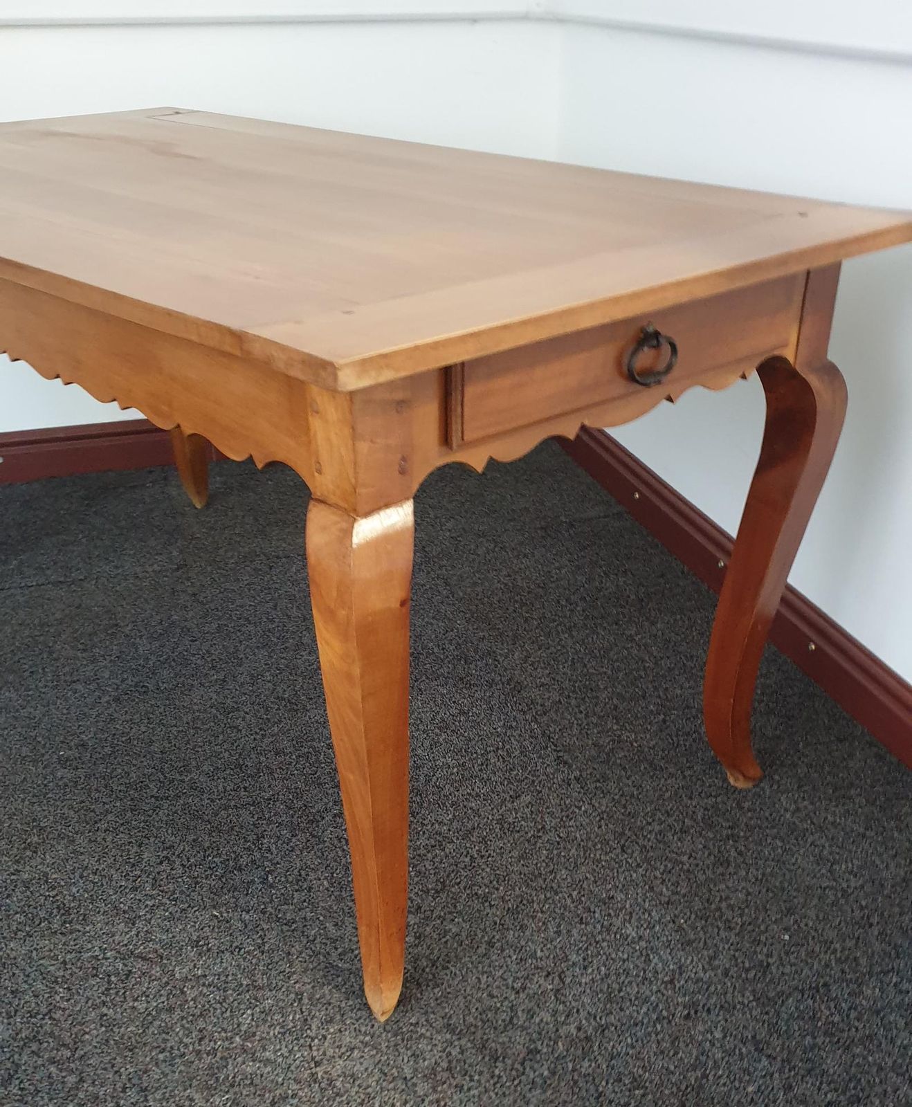 French Cherry Farmhouse Kitchen Refrectory Dining Table photo vinterior