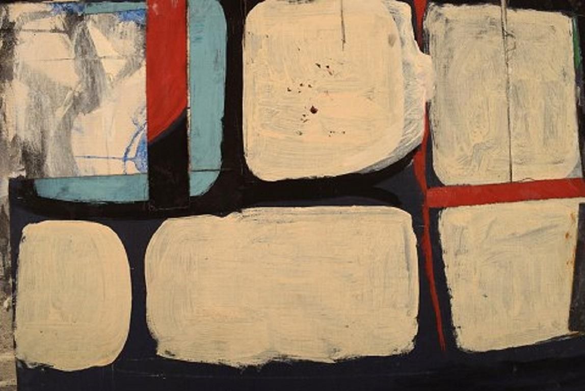 Gösta Fougstedt Sweden Oil On Canvas Modernist Composition, 1965 photo Art