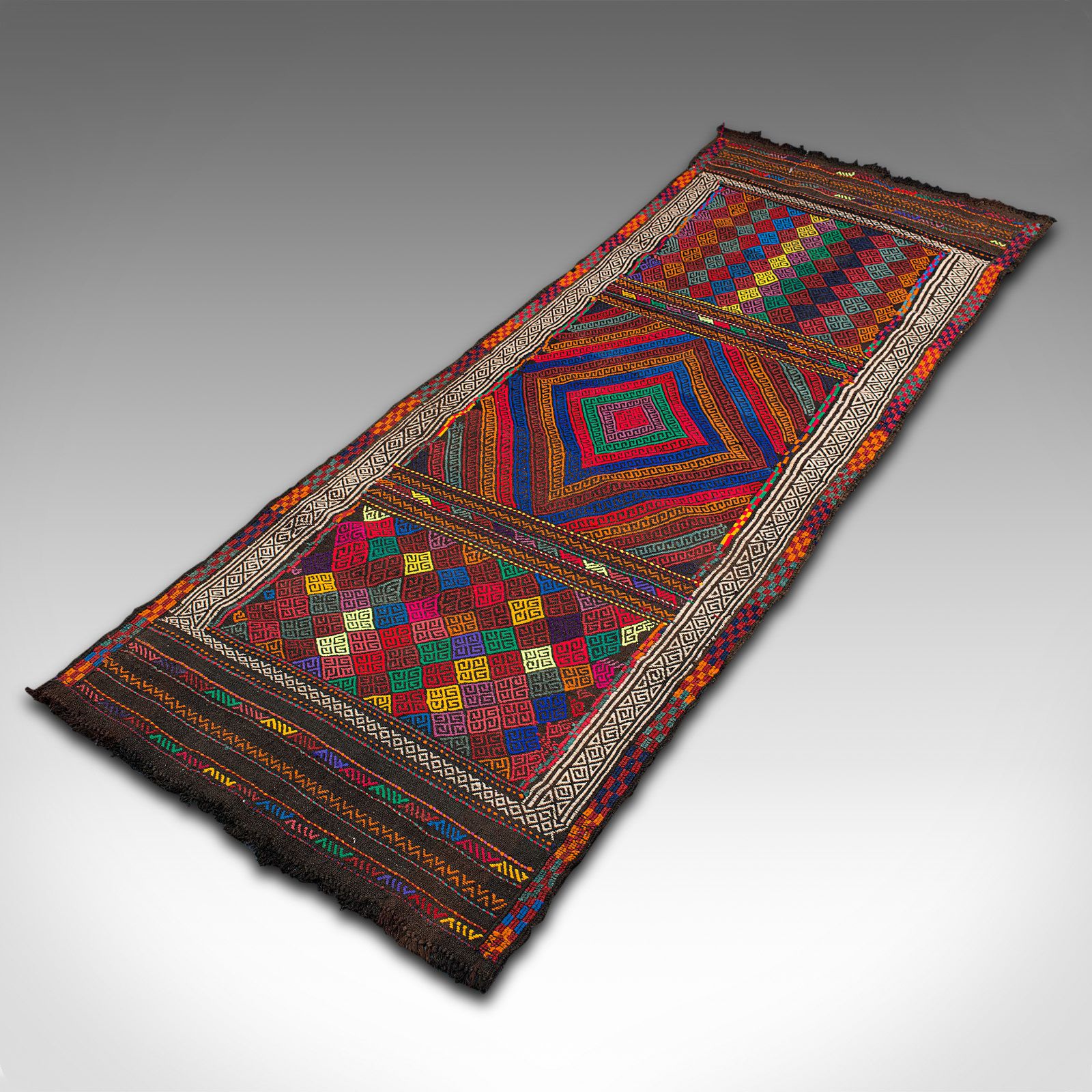 Vintage Suzani Kilim Runner, Middle Eastern, Hallway, Entrance Hall, Rug, Carpet photo for sale