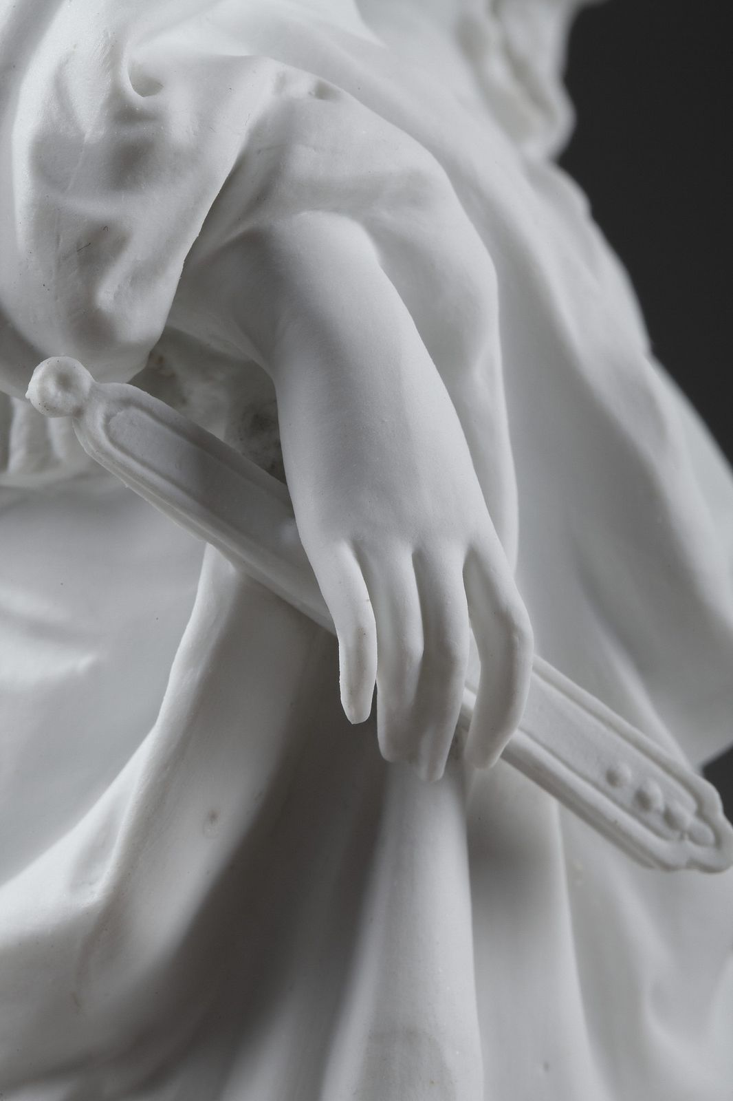 photo vintage Paul Duboy, Bisque Statue "Young Girl In A Ball Gown"