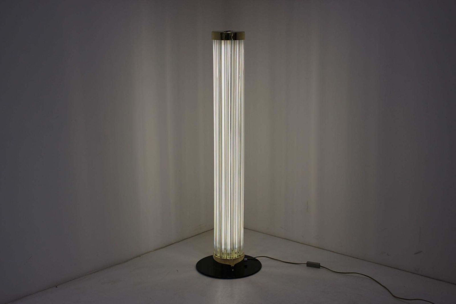 photo vinterior Rare Design Brass And Art Glass Modern Floor Lamp Kamenický šenov/Preciosa, 1970