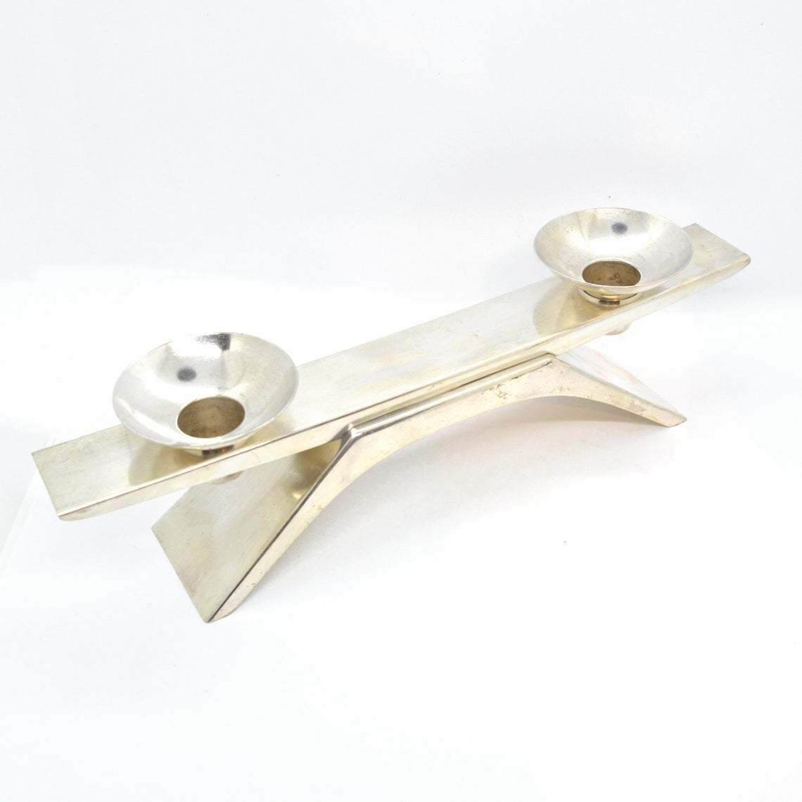 Silver Plated Ikora Candlestick By K. Radtke Wmf, Germany, 1960s