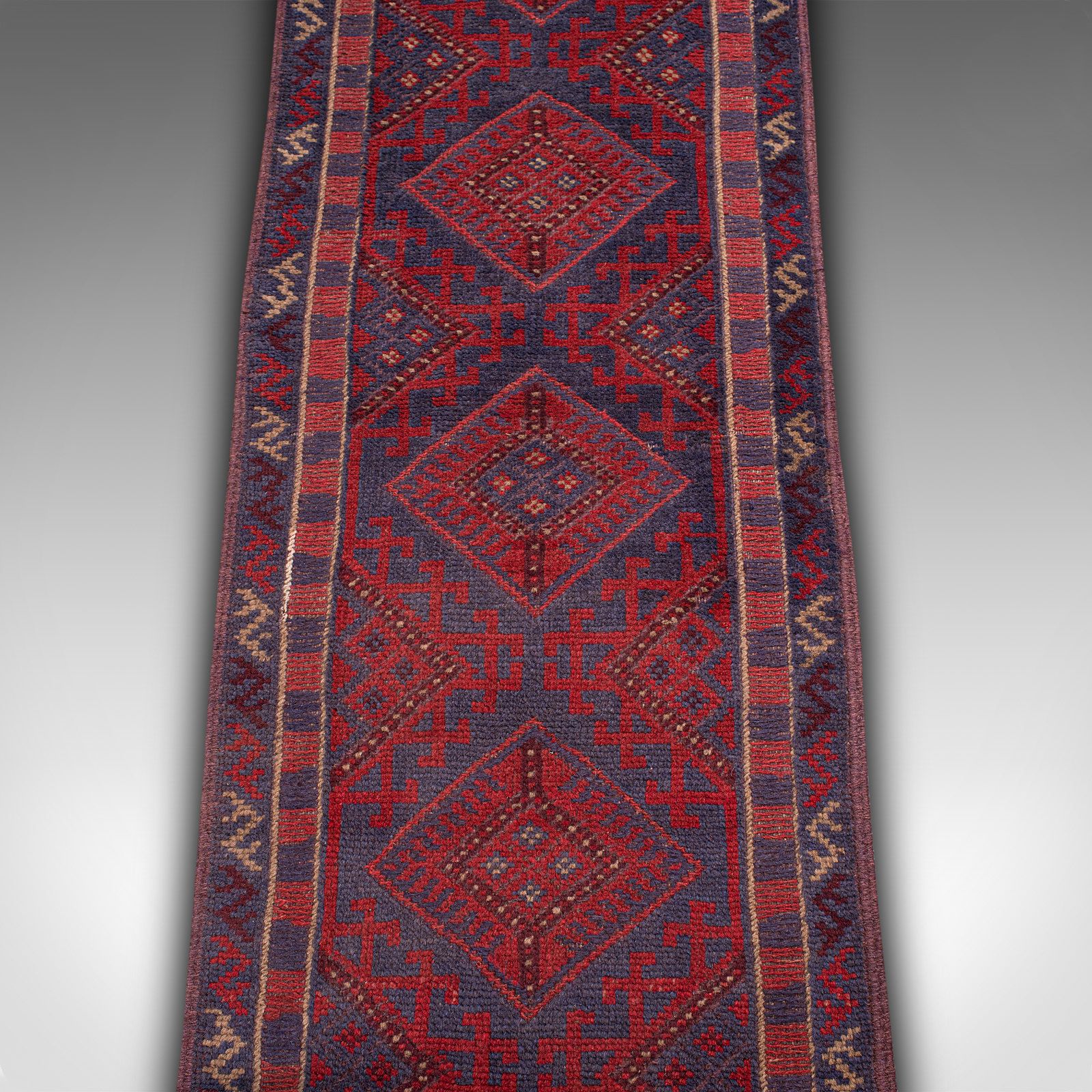 Long Vintage Meshwani Hallway Runner, Caucasian, Rug, Hall Carpet, Circa 1960 photo vintage