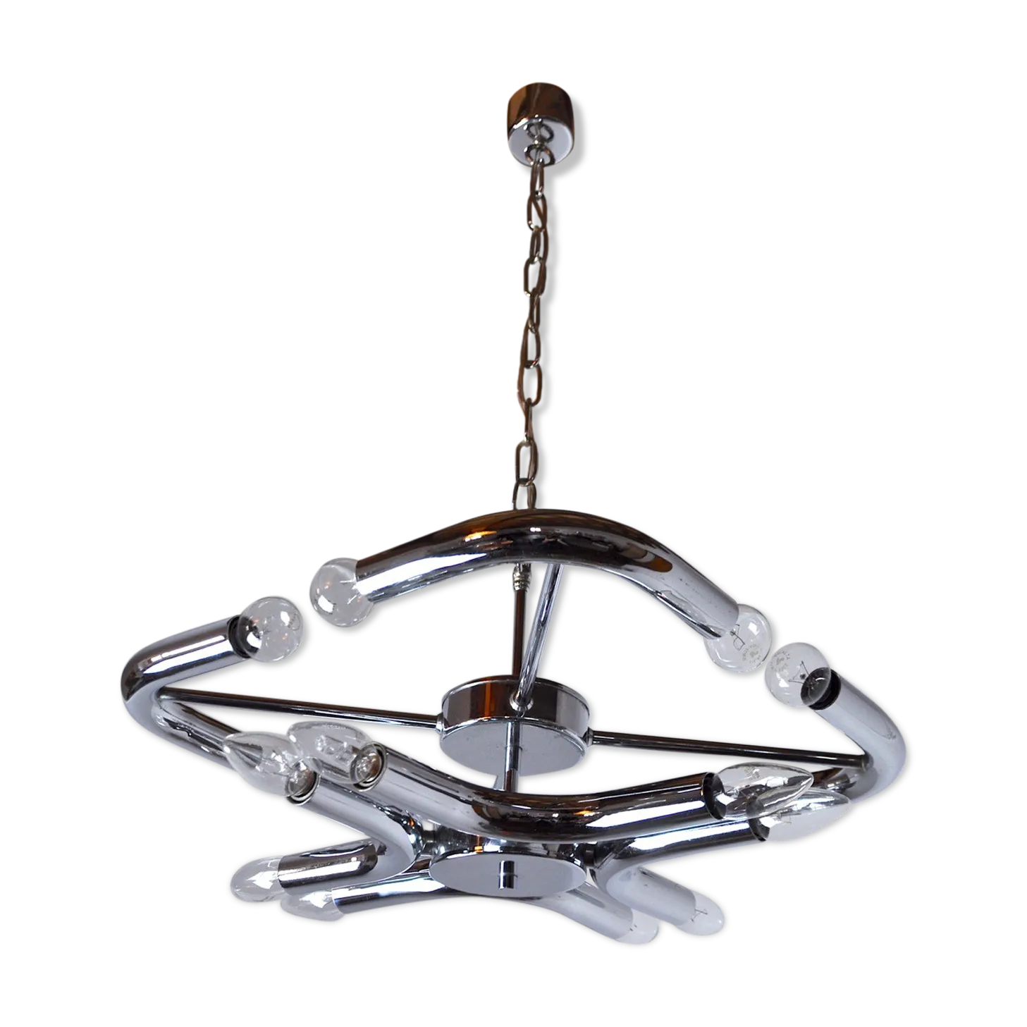 Goffredo Reggiani Space Age Chandelier, Italy, 1970 photo furniture
