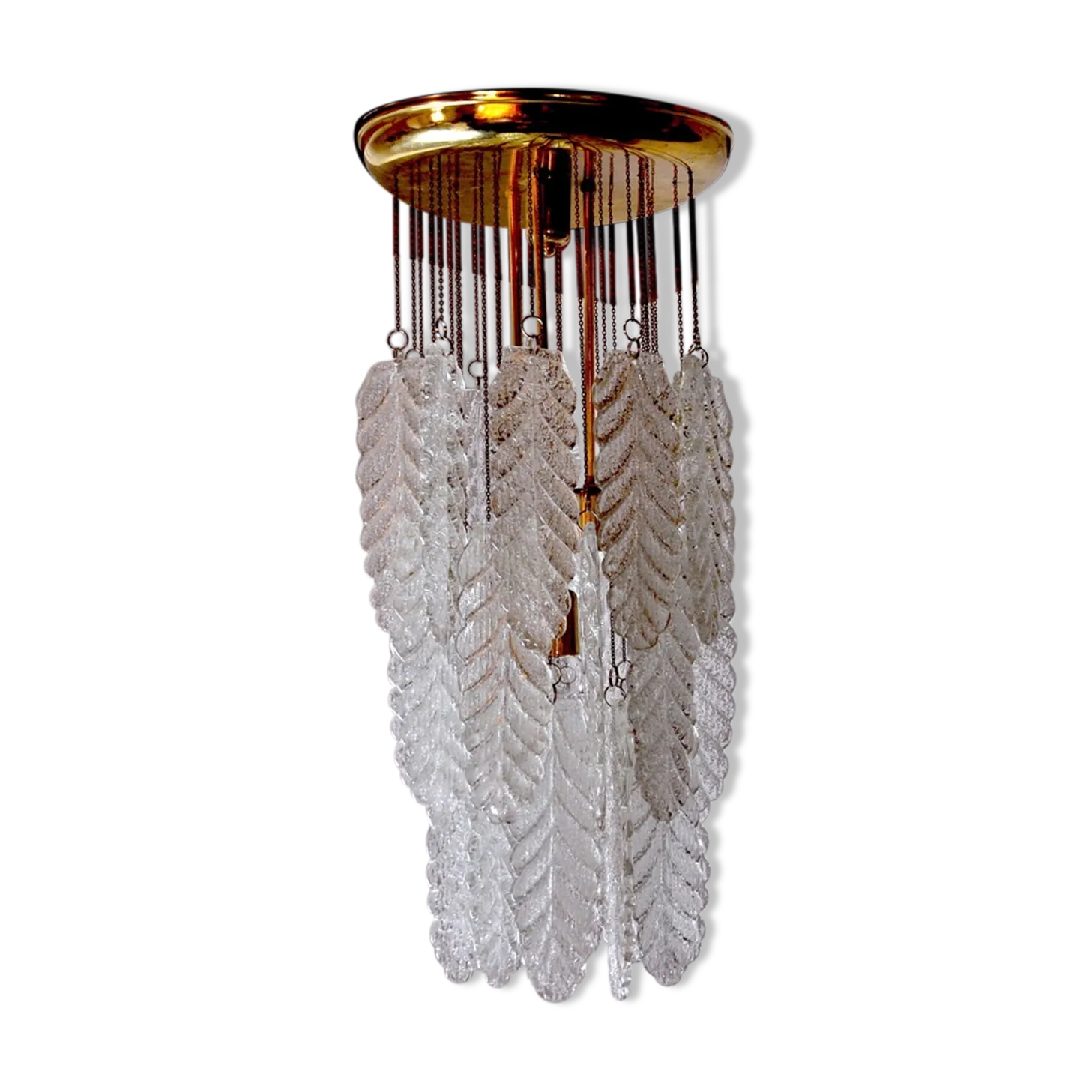Suspension "Leaves" By Mazzega In Murano Glass, Italy, 1970