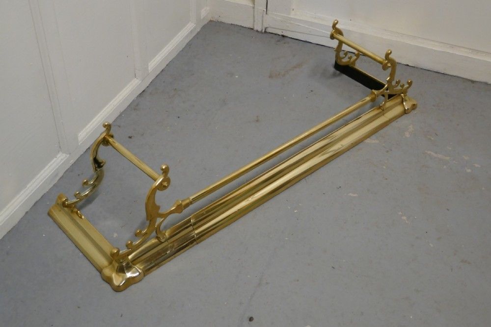 Large Victorian Art Nouveau Brass Fender photo Home Decor