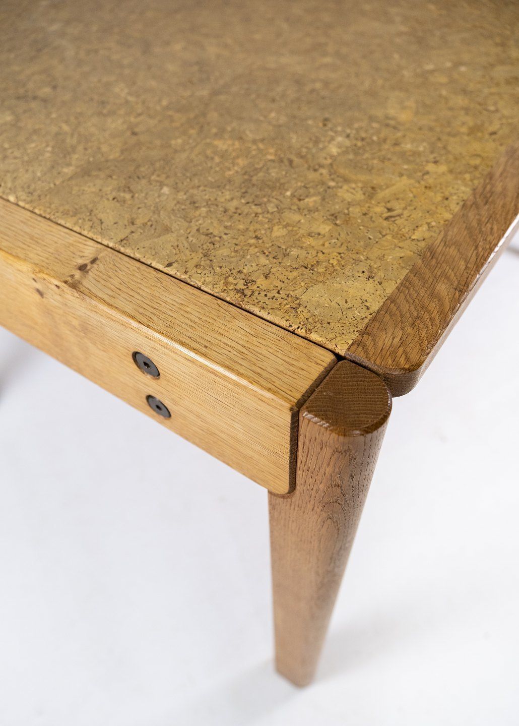 Dining Table Of Oak And Cork Of Danish Design From The 1970s. photo vinterior