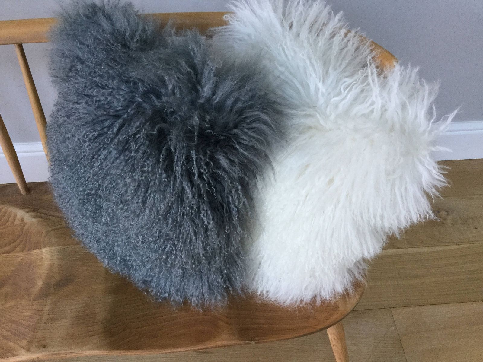 Luxury Fur Grey Cushion, Pillow, Tibetan Sheepskin In A Stunning Mid Grey Colour, Gray Cushion, Home Decor, Hygge photo 69.0