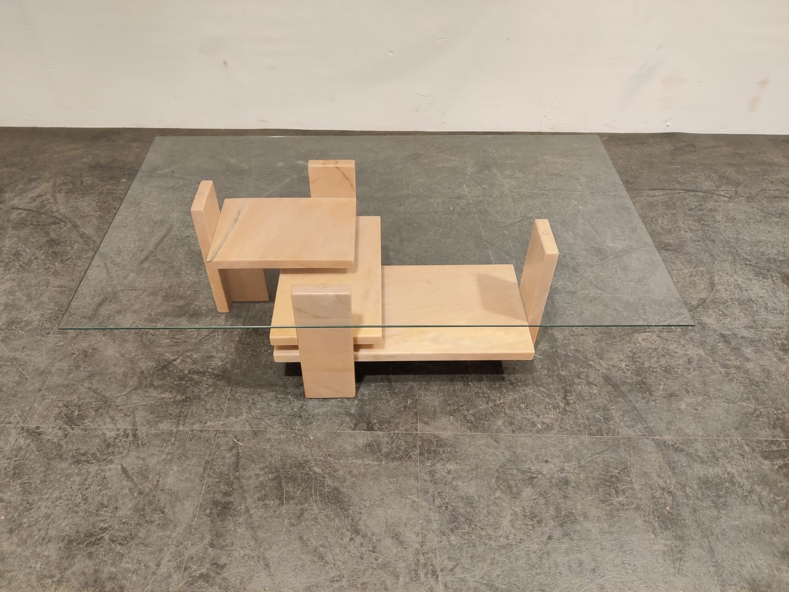 Pink Marble Coffee Table By Willy Ballez, 1970s photo furniture