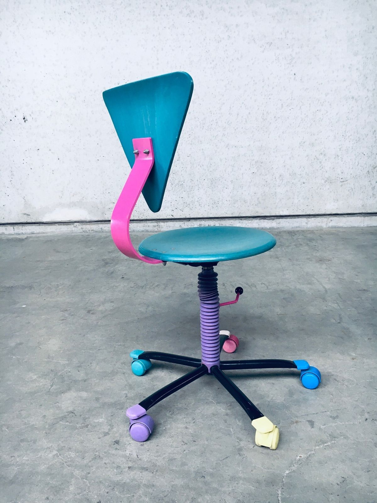 1980's Memphis Design Style Colorful Desk Office Chair photo buy