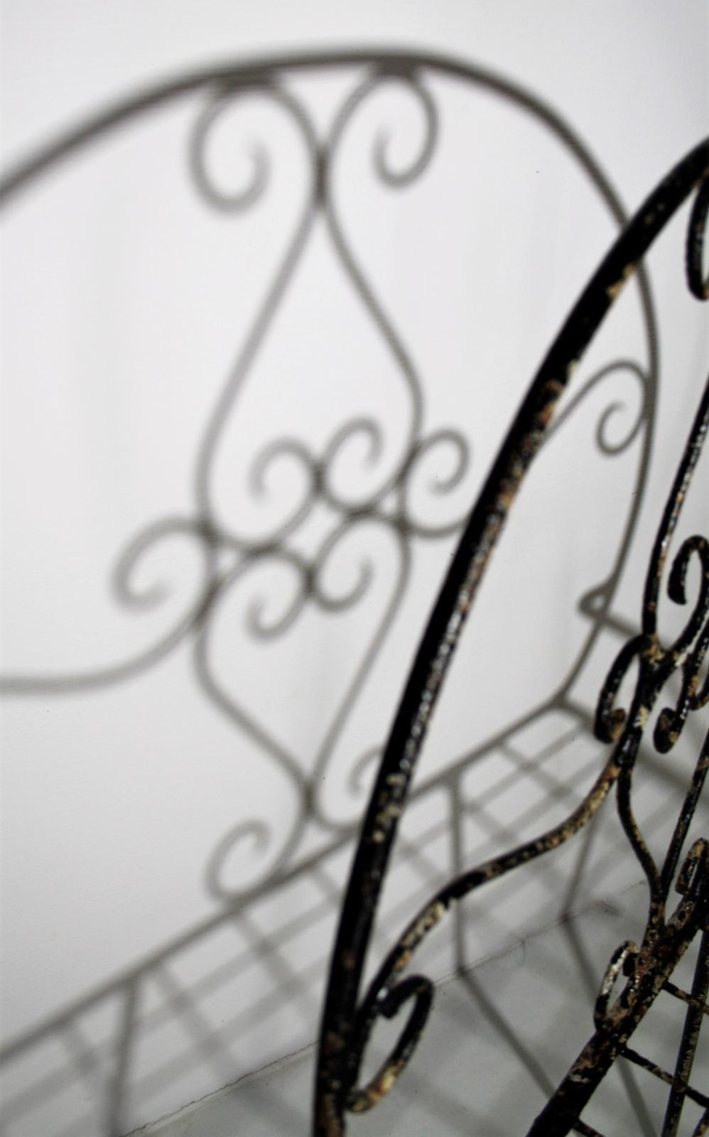 Garden Furniture Beautiful Weathered Wirework Scroll Iron Garden Chair photo