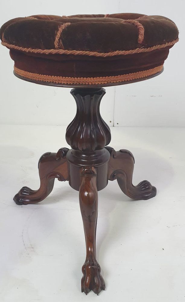 19th Century Rosewood Revolving Piano Stool