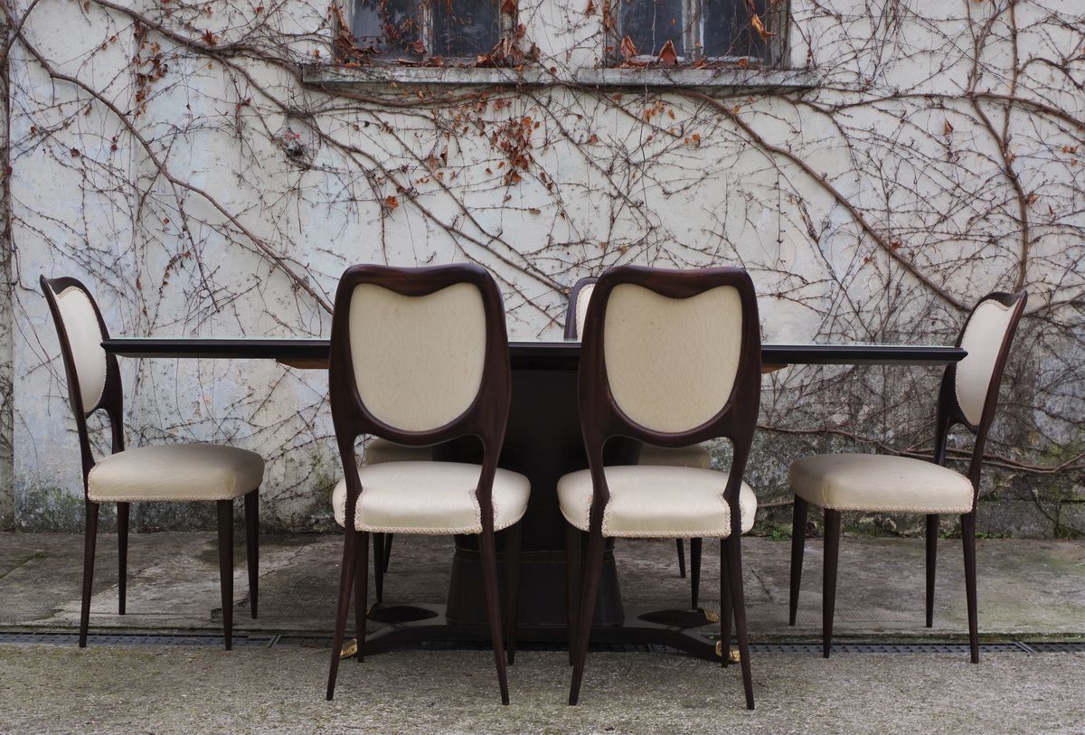 Tavolo Da Pranzo In Mogano E Sedie Di Fratelli Rigamonti, Anni '50, Set Di 7 photo furniture