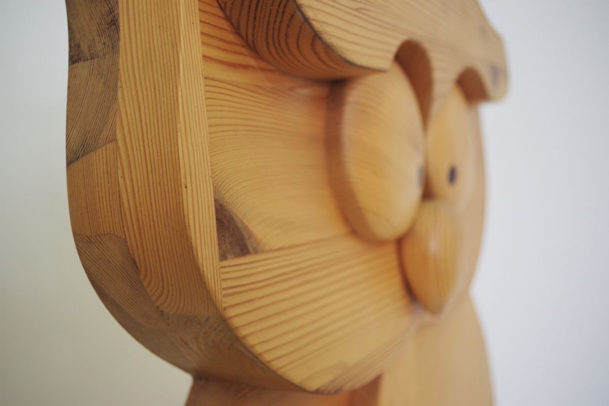 Carved Wooden Owl, 1980s photo furniture
