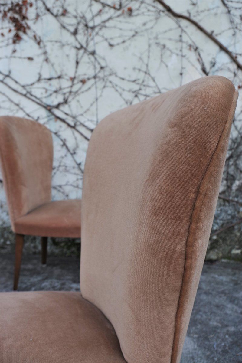 photo for sale Velvet Armchairs, 1950s, Set Of 2