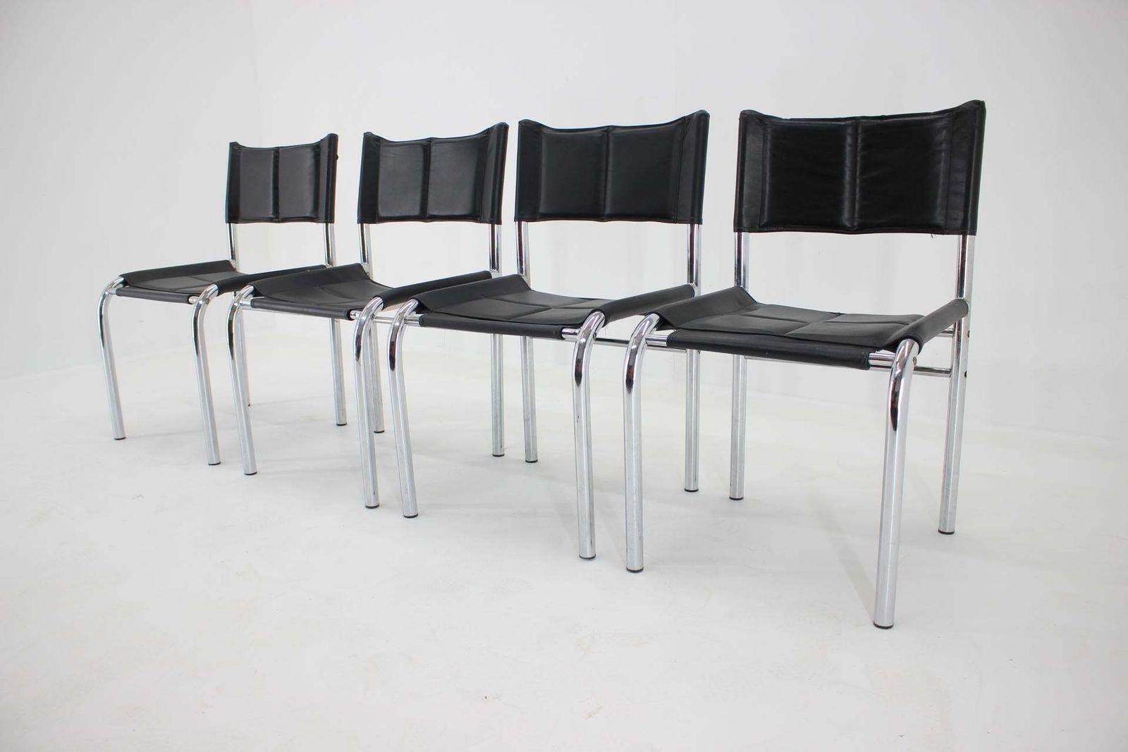 Set Of Four Design Chrome Dining Chairs By Viliam Chlebo, Czechoslovakia 1980s photo Furniture