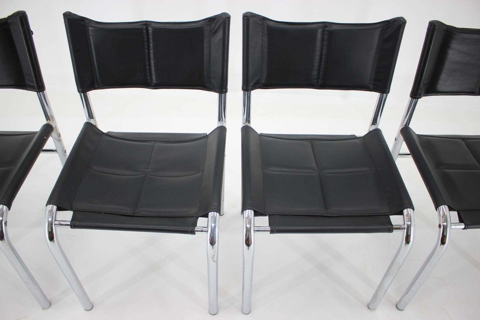 Set Of Four Design Chrome Dining Chairs By Viliam Chlebo, Czechoslovakia 1980s photo 907.0