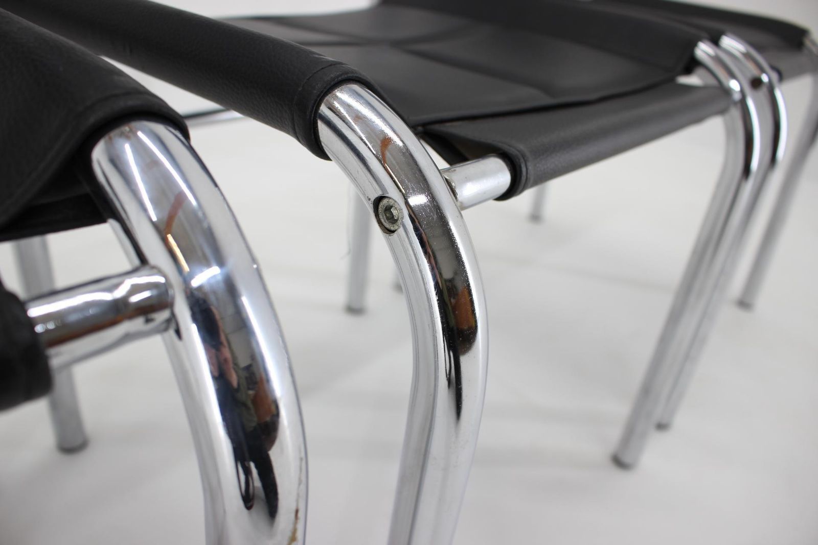 photo furniture Set Of Four Design Chrome Dining Chairs By Viliam Chlebo, Czechoslovakia 1980s