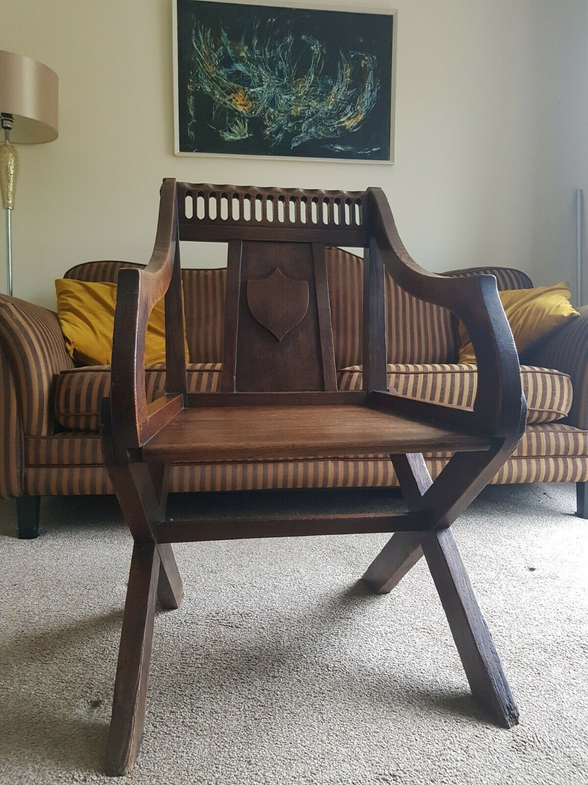 A Pugin Glastonbury Antique Armchair For Grace Dieu Manor House