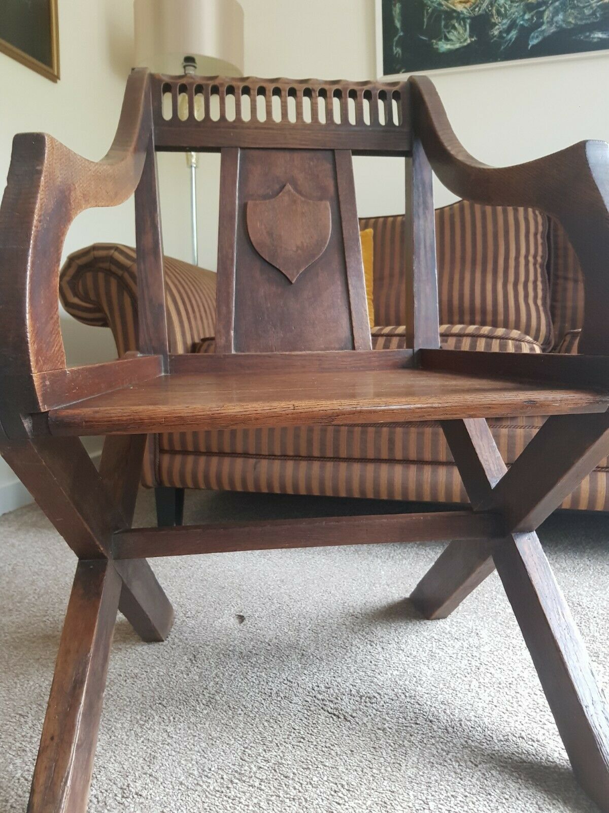 A Pugin Glastonbury Antique Armchair For Grace Dieu Manor House photo 1250.0