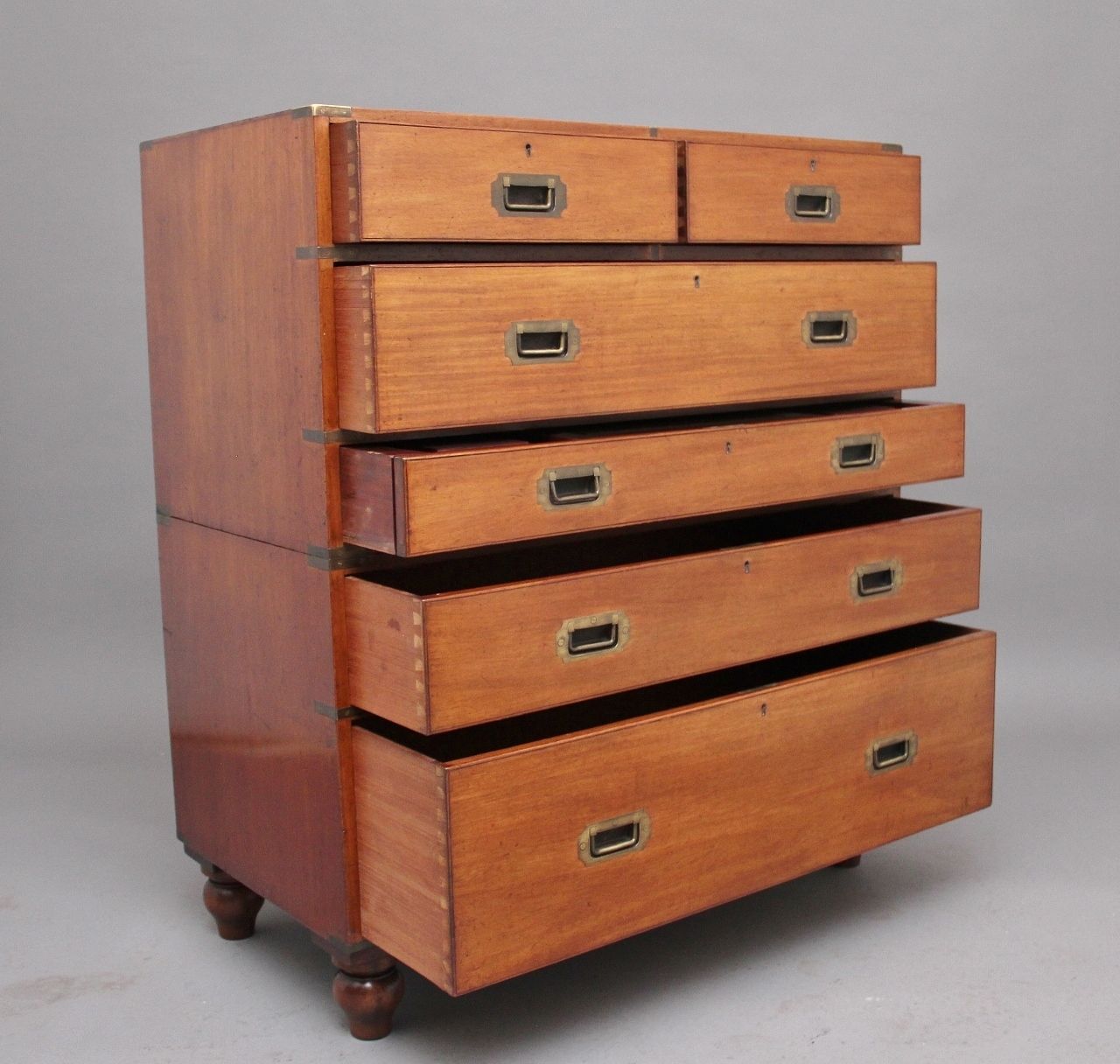 19th Century Mahogany Military Secretaire Chest photo Furniture
