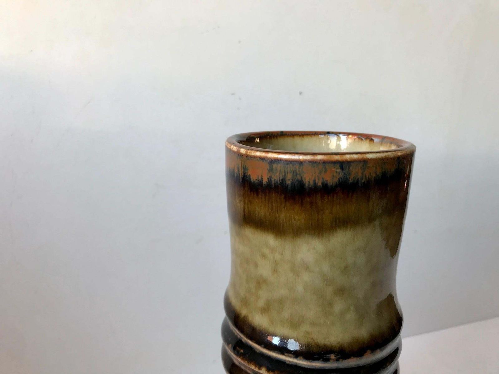 Scandinavian Ceramic Vase Bamboo By Olle Alberius For Rörstrand, 1960s photo for sale