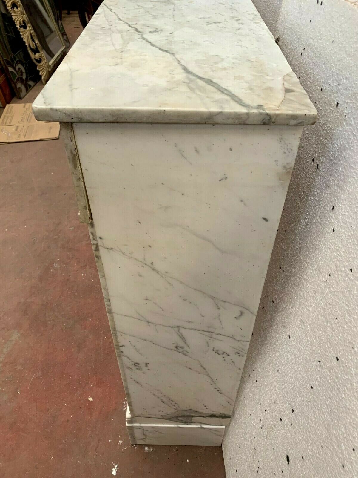 Louis XVI Fireplace In White Carrara Marble XIX Century photo 7637.54
