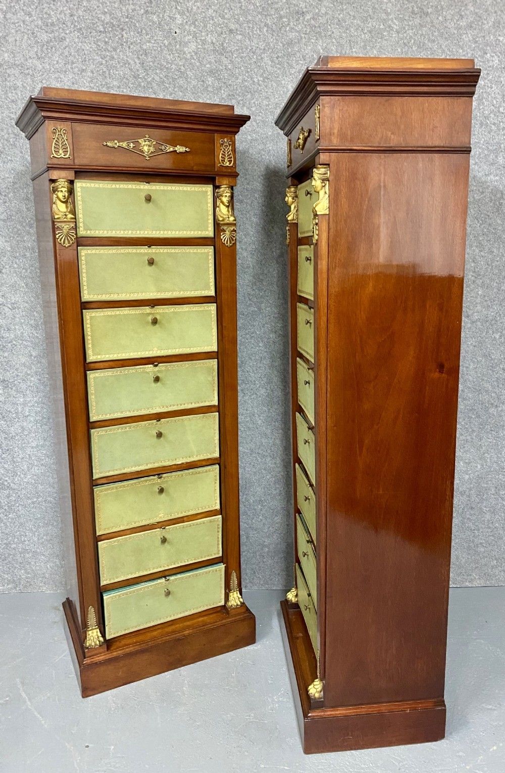 Fine Pair Of French Cartonnier Tall Chests Of Drawers photo vintage