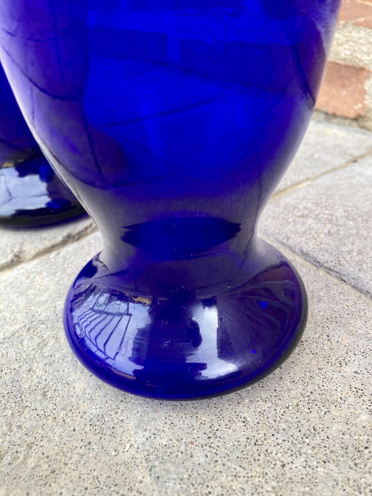 Home Decor Colorful Pair Of Cobalt Blue Vintage Italian Murano Glass Vases photo