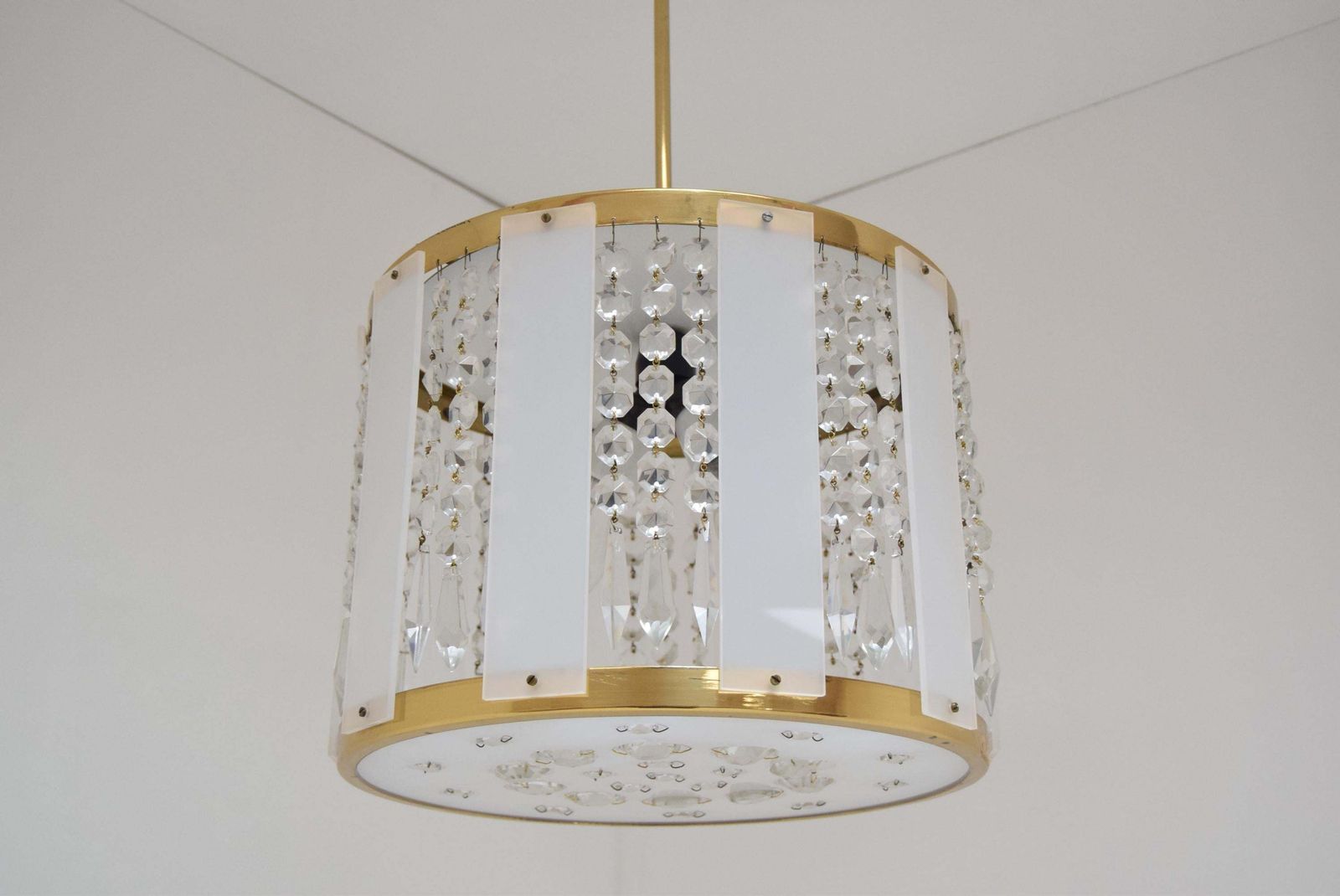 Mid Century Chandelier By Jablonecke Sklarny Novy Bydzov, 1970’s. photo for sale
