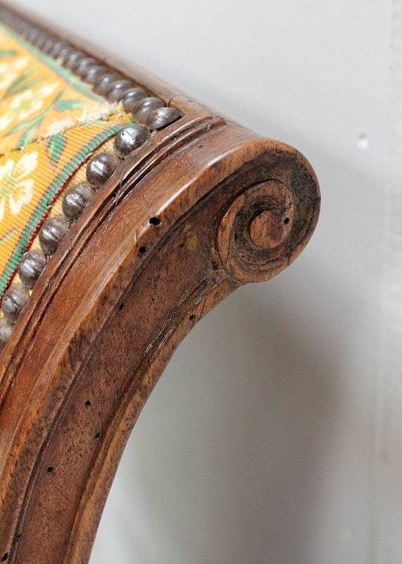 Walnut Armchair, Louis XVI Period, Early 19th Century photo for sale
