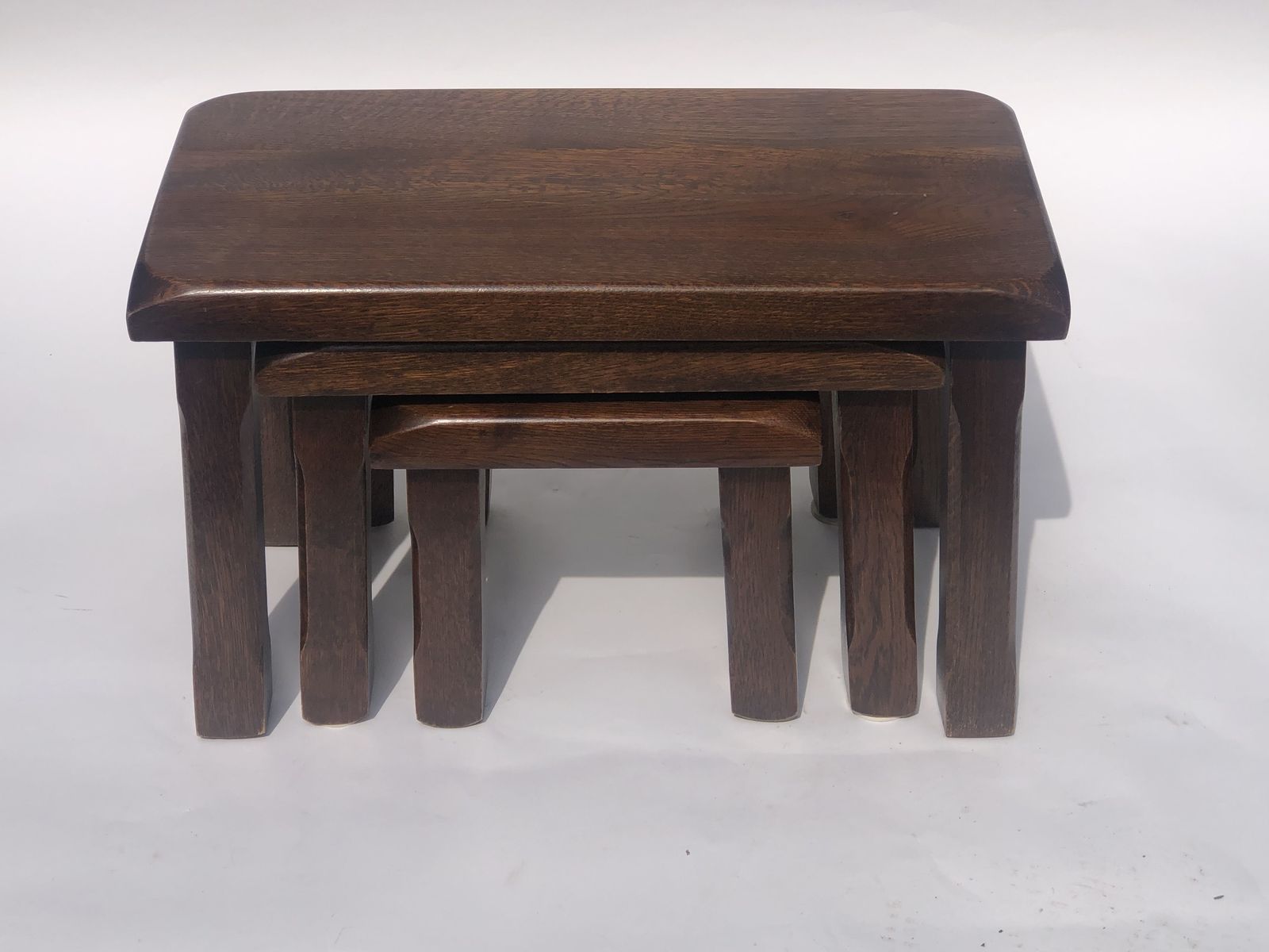 Dutch Brutalist Oak Nesting Tables, 1970s In The Style Of Charlotte Perriand photo furniture