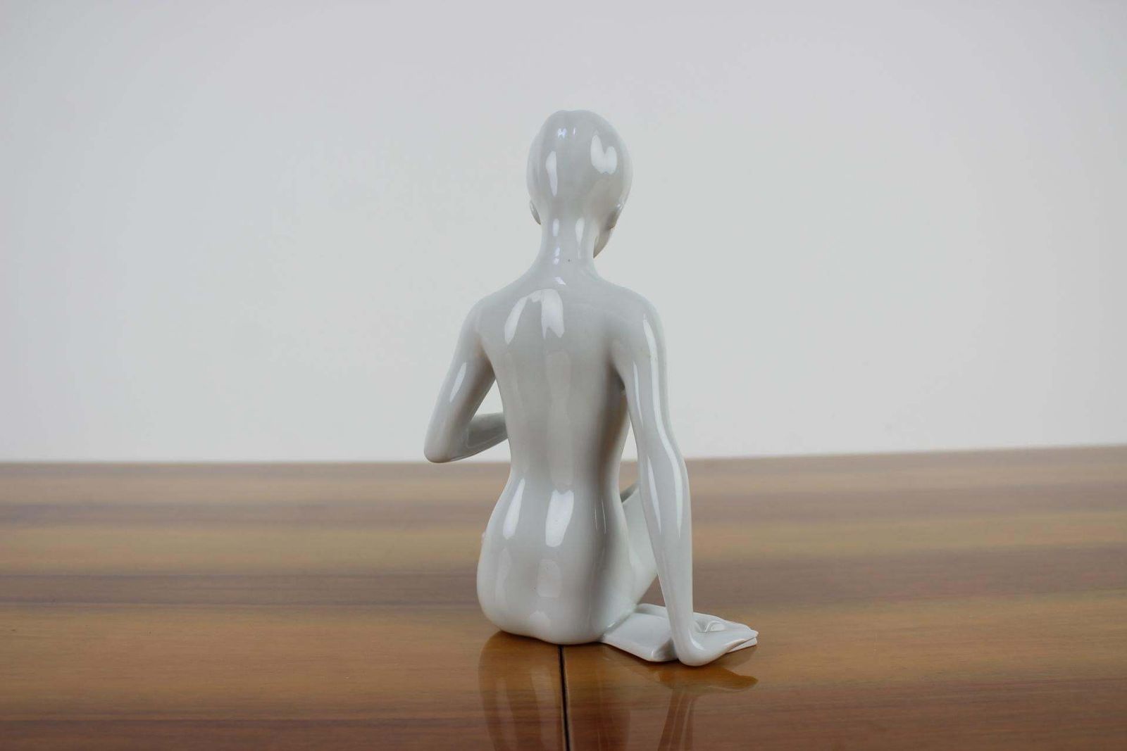 Mid Century Sculpture Of Nude Sitting Women, Royal Dux, 1960s. photo for sale