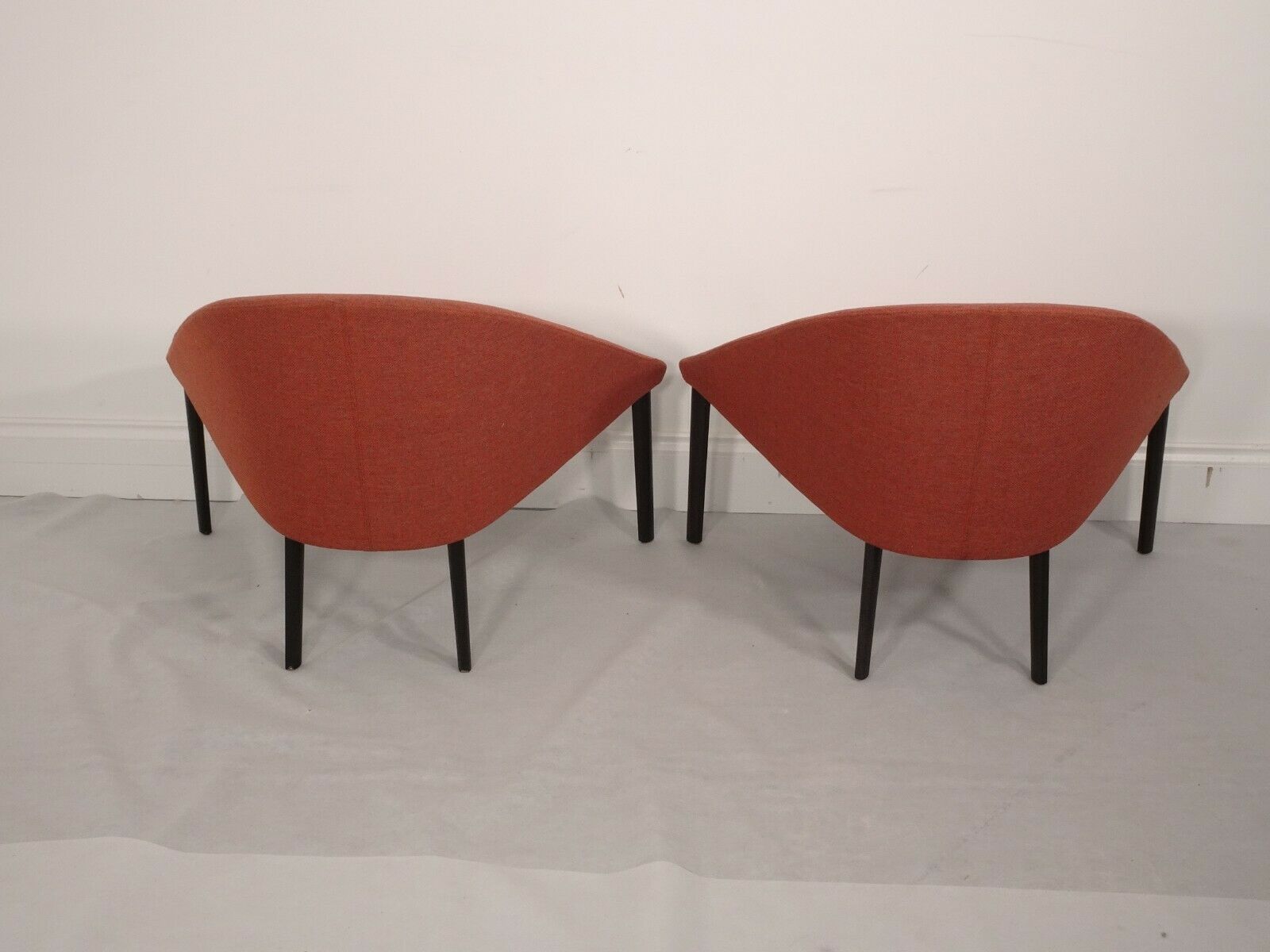 Immaculate Pair Of Arper Colina 4 Legged Lounge Chairs In Camira Fabric photo vintage