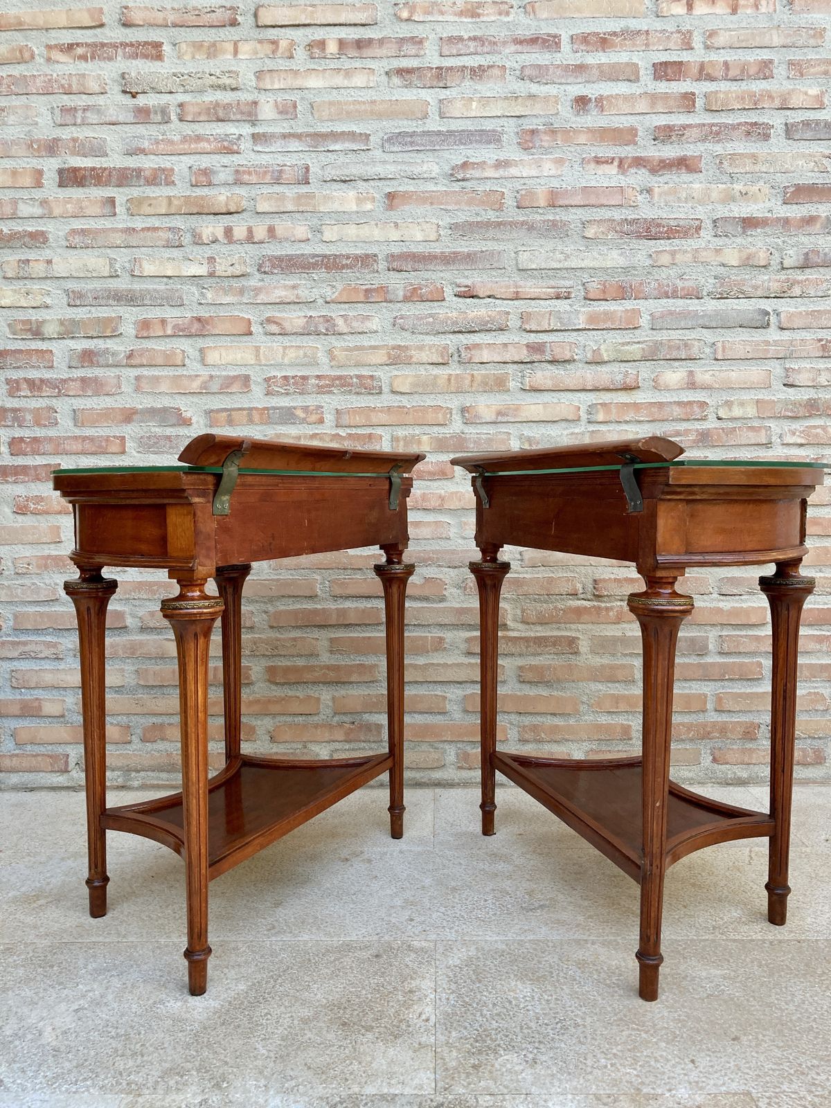 photo furniture Pair Of Empire Style Mahogany Wood Nightstands, 1930s