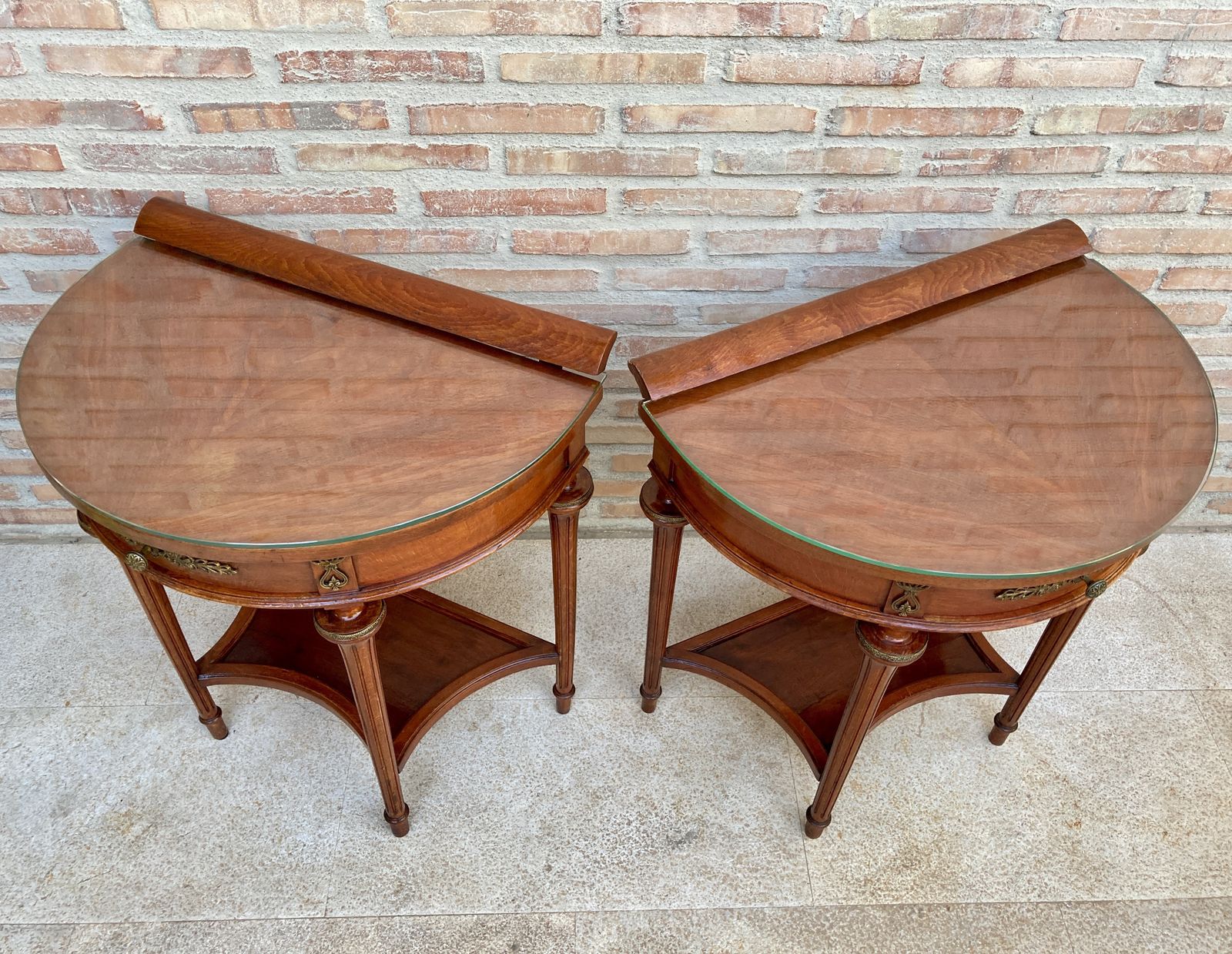 3840.0 Pair Of Empire Style Mahogany Wood Nightstands, 1930s photo
