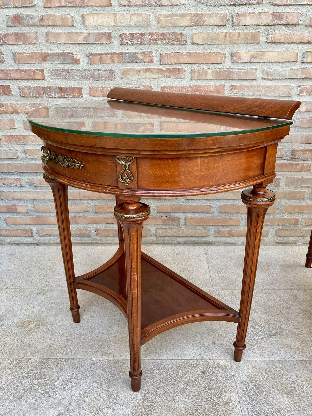 photo buy Pair Of Empire Style Mahogany Wood Nightstands, 1930s